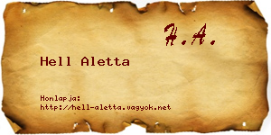 Hell Aletta névjegykártya