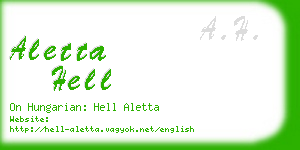 aletta hell business card